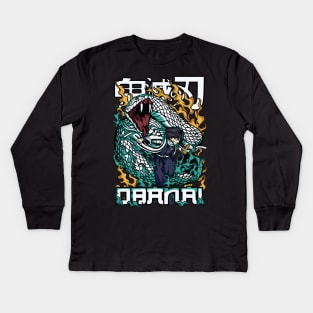 Whispering Shadows: Demon Slayer Obanai Iguro Design 03 Kids Long Sleeve T-Shirt